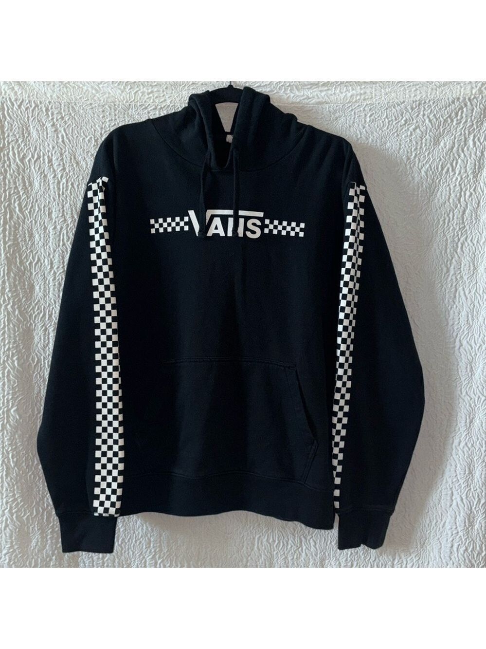 VANS Classic Checkered Graphic Print Long Sleeve Hoodie